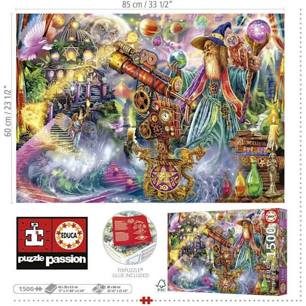MAGIC SPELL Puzzle - 1500 kpl - EDUCA-tuotemerkki - Fantasiateema Flerfärgad