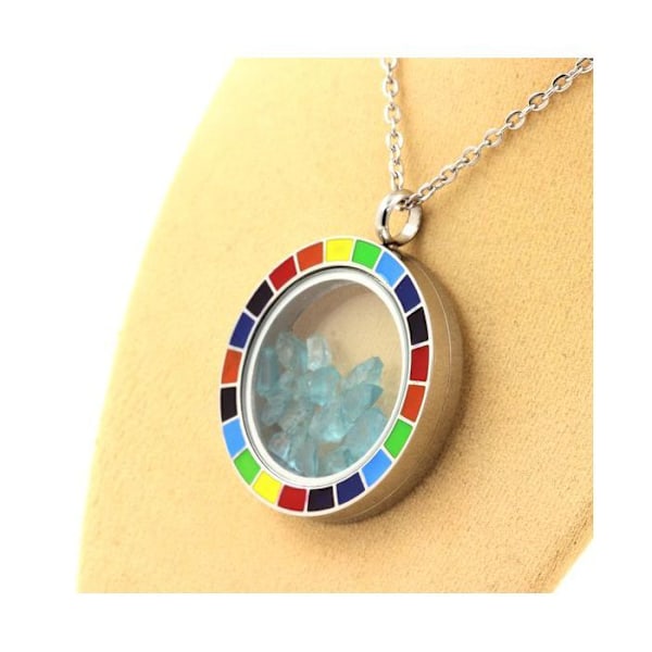 Kivet ja mineraalit. Raw Paraiba Apatite kaulakoru. Rainbow malli. Blå