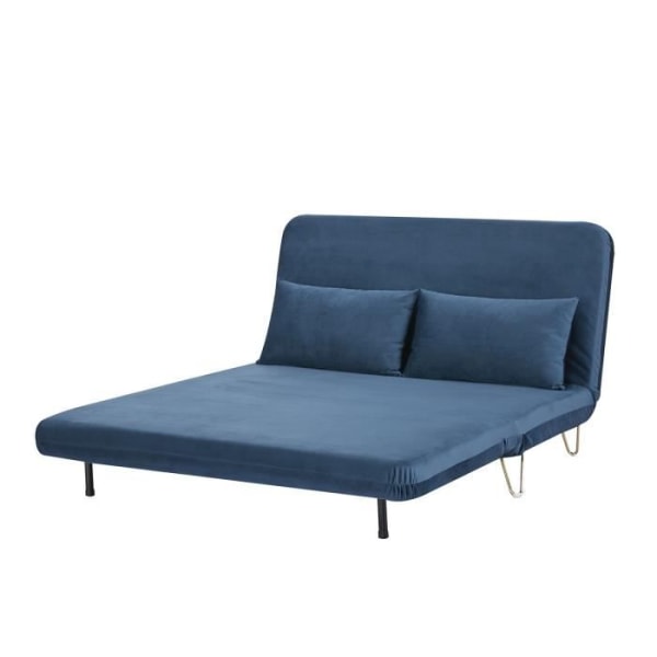 2-sits cabriolet bänk - Blue Velvet - Skandinavisk stil - L 130 x D 90 x H 81 cm - DEPLO
