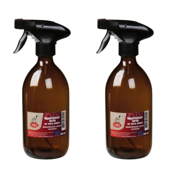2 glas sprayflasker i amberfarve 500 ml