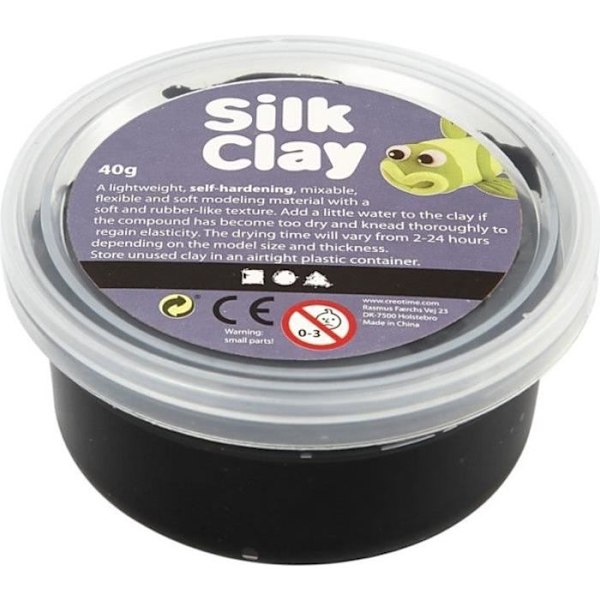 Silk Clay selvhærdende modellervoks - 40 gr Sort - Voksen - Unisex Svart