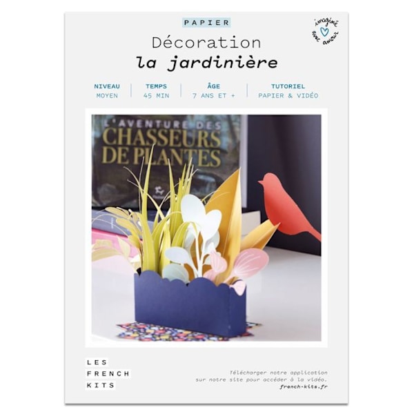 Kukkalaatikko - Les French Kits - Koristelu - Monivärinen - Paperi - 18 x 13 x 0,5 cm Flerfärgad