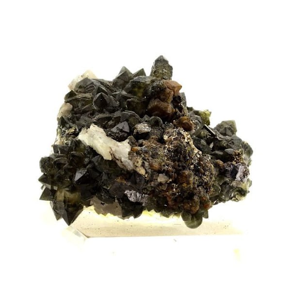 Sten og mineraler. Cubanite + Prase Quartz. 1292,0 øre. Trepca, Kosovo.
