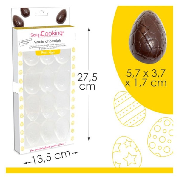 Styv form för 6 chokladägg Transparent