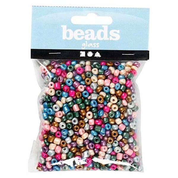 Rocaillepärlor - Metalliska - 5 mm - 130 g - Blandad - Vuxen Metallisk