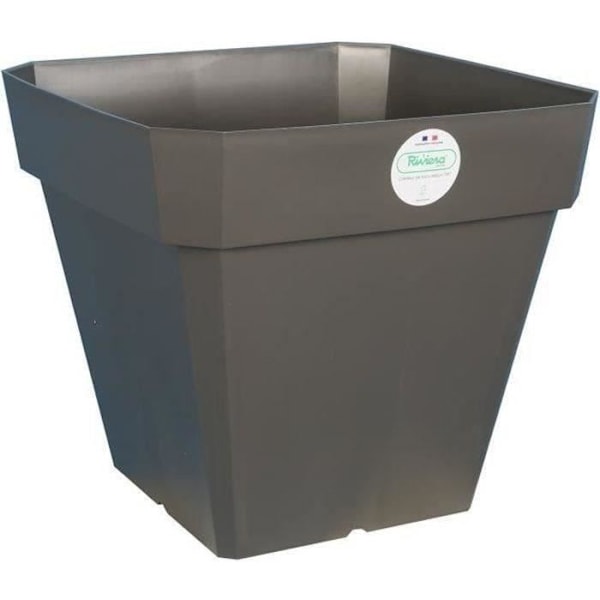 RIVIERA Square Soleilla plast blomkruka - 49 x 49 x H 45 cm - 65 L - Glittergrå Glittergrå