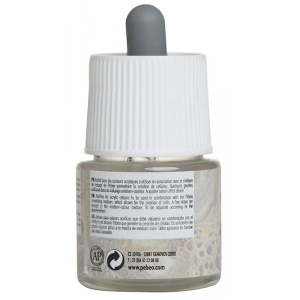 Silikoneolie - Studio Acrylics - Transparent - 45 ml - Dryppende - Hældning Vit