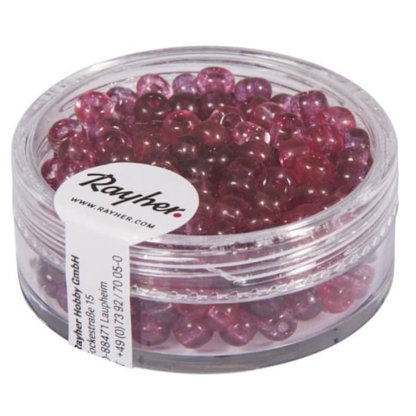 Rocailles, ø 4 mm, kaksivärinen, ruusunkukkaväri, laatikko 17 g