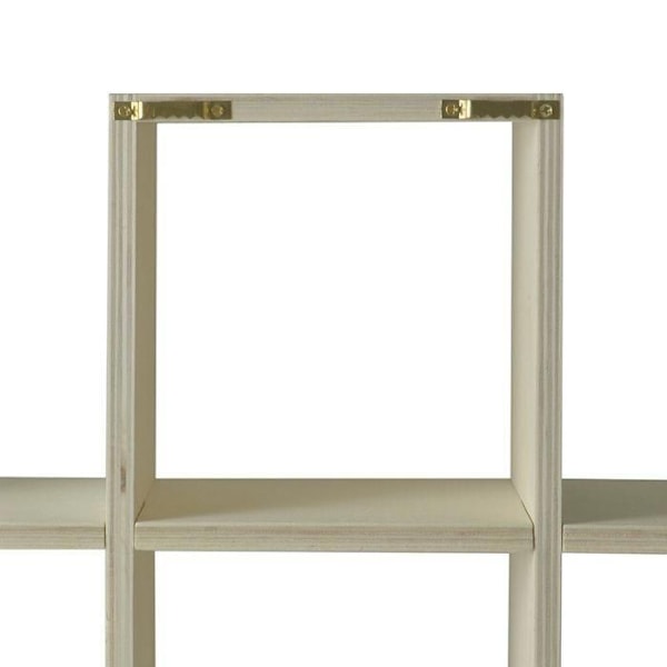 Væghylde i træ til tilpasning - 2 niveauer - 53 x 53 x 12 cm Beige