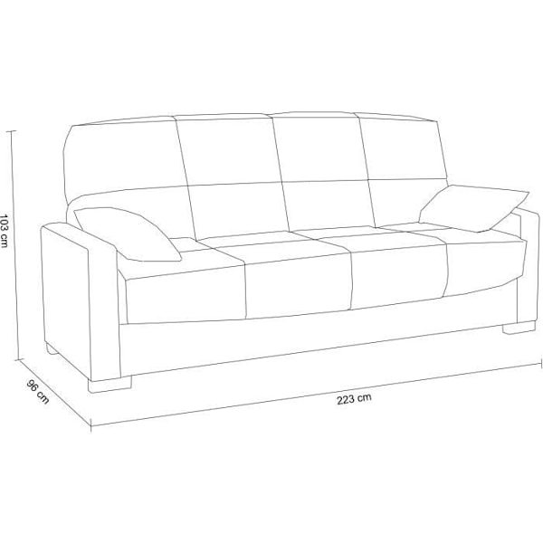 3-personers sovesofa - Lysegrå - 14 cm madras - 130 x 190 cm - MEGAN Ljusgrått