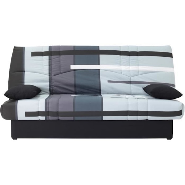 Clic clac 3 steder DREAM - 100% bomuldsstof med Grey Track print - Seng 125x190 cm - L190 x D92 x H96 cm Grå landningsbana tryck