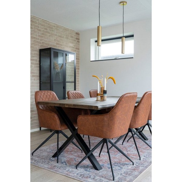 House Nordic Ava Brown Swivel Matstol kastanj