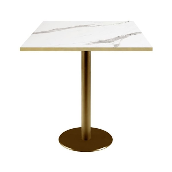 Bord 70 x 70 cm Rom bistro vit marmor Vit