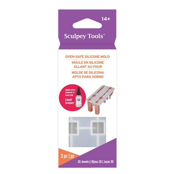 3D silikoneform til smykker - Sculpey Blå