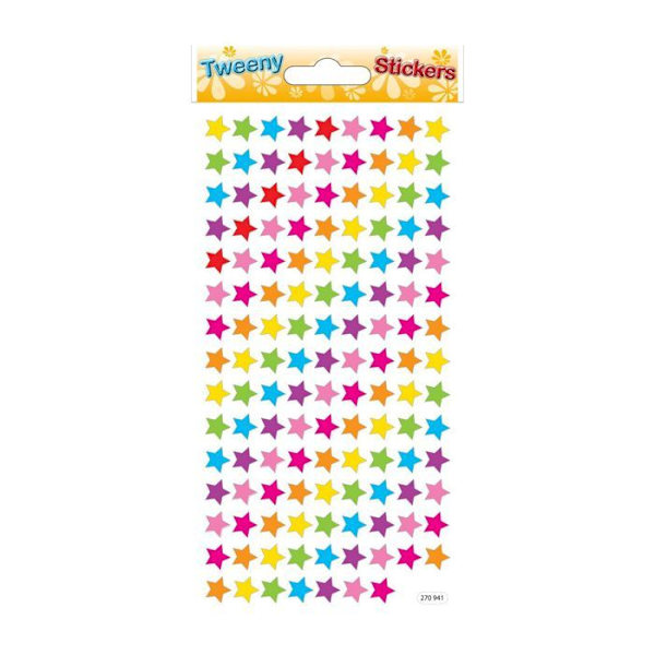 133 Stickers - 3D-relief - flerfärgade stjärnor - Glitter Flerfärgad
