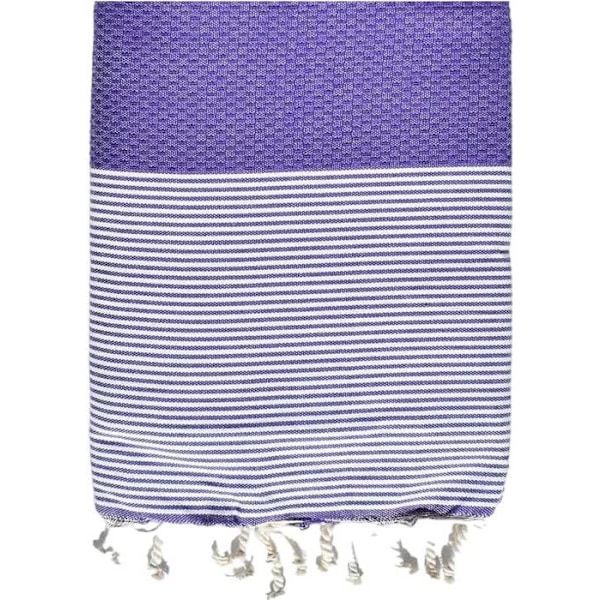 Fouta de Plage Nid d’Abeille 100% puuvillaa Suuri koko - Pehmeys ja mukavuus - Rannapyyhe - 100x200cm - 100 x 200 cm - Violetti Svart