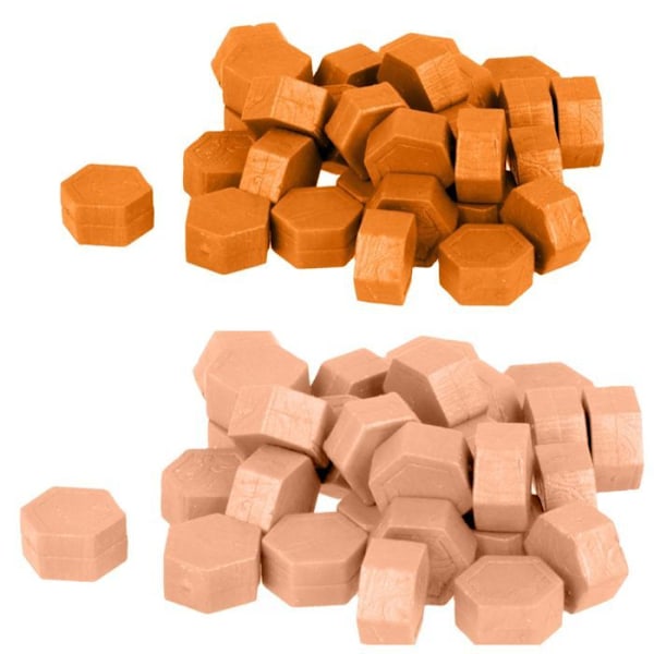Hexagonala vaxpärlor - Orange + Rosa Flerfärgad