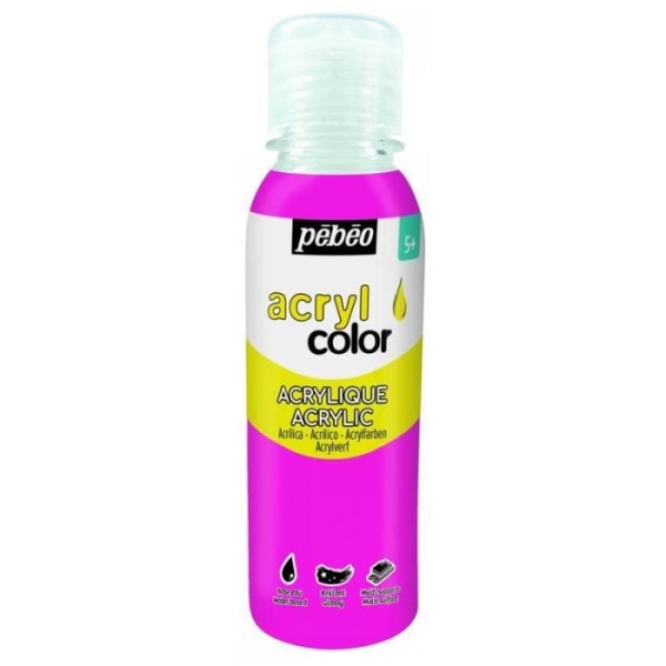 Akryylimaalit - Acrylcolor - Fluoresoiva vaaleanpunainen - 150 ml - Kiiltävä - Monipinnoille Neon rosa