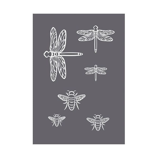Insects A5 silkkipainatusstensiili Grå