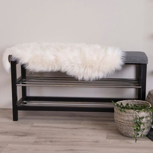 Kunstigt lammeskind elfenben 60 x 180 cm Vit