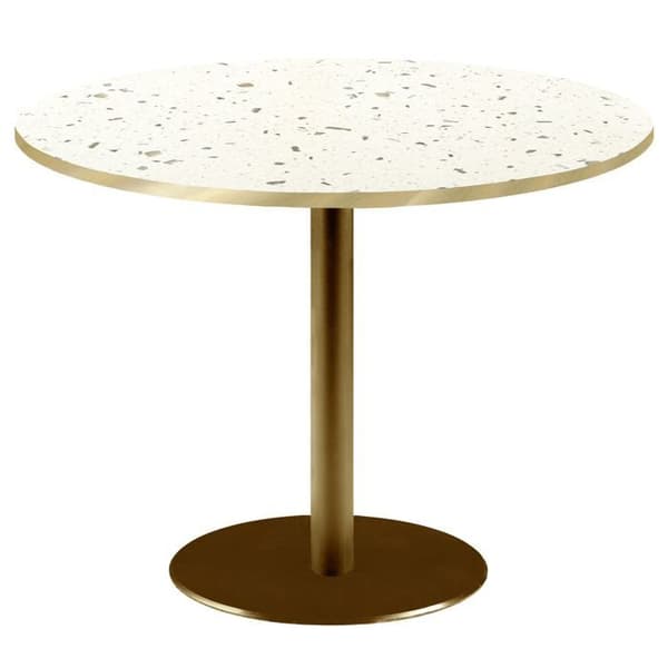 Runt bord Ø 120 cm Rom bistro terrazzo Vit