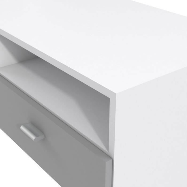 PILVI TV-kaappi - Valkoinen ja mattaharmaa - Nykyaikainen - P 95 x S 36 x K 34,5 cm Matt vit och grå