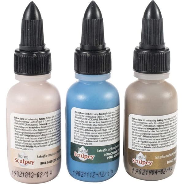 Medium væske - Polyform - Sculpey Liquid Medium-Glam - 3 flasker af 29 ml - Rosa - Avanceret
