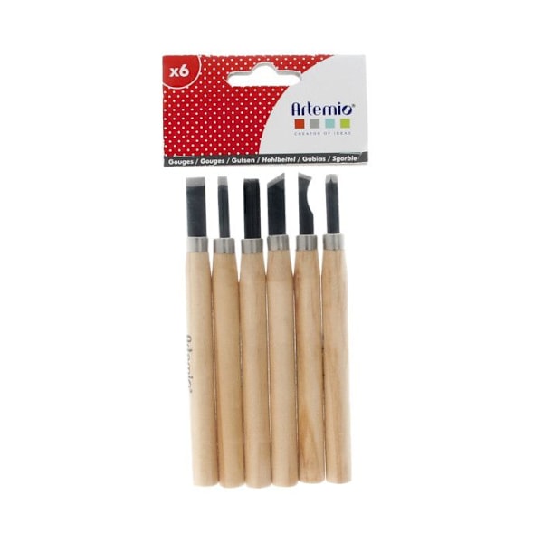 6 gougea-setti leimojen tekemiseen