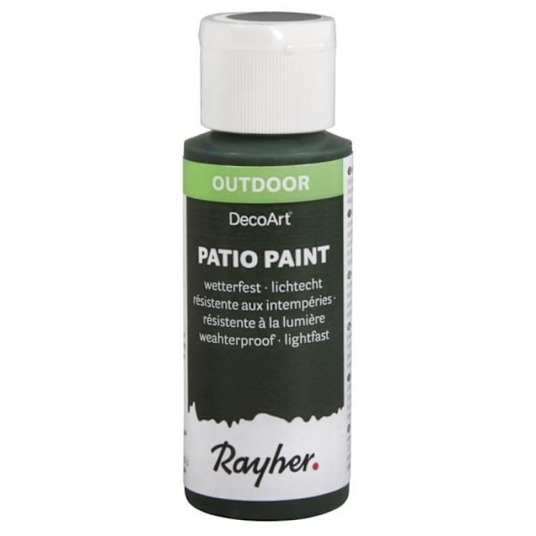 Acrylmaleri - RAYHER - Patio Paint - Sort skovgrøn - 59 ml - Glansfuld Skogsgrön svart