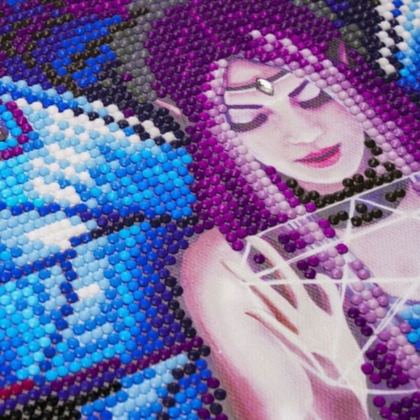 Kit Diamond - Krystal Kunst - Charme og Magi - 30 x 30 cm - Kreativ aktivitet - Til børn fra 5 år Blå