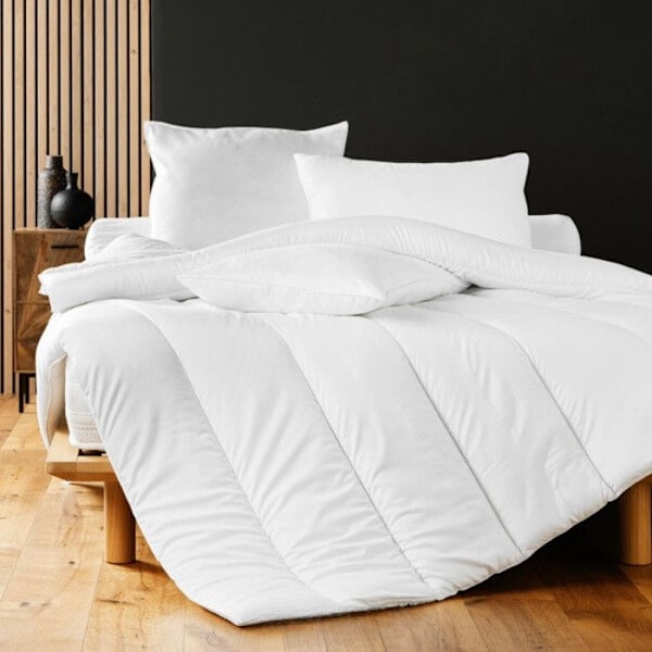 Kesäpeitto - Liinatarjoukset - 140x200 cm - Kevyt 170 gr/m² - Polyesteri - Konepestävä Vit