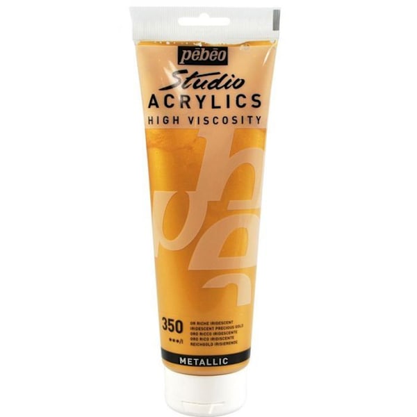 Akryl - Pébéo - 169350 - Rich iriserende guld - 250 ml - Satin Rich iriserande guld