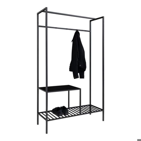 Garderobe 101x38x170 cm sort - IMALA Svart