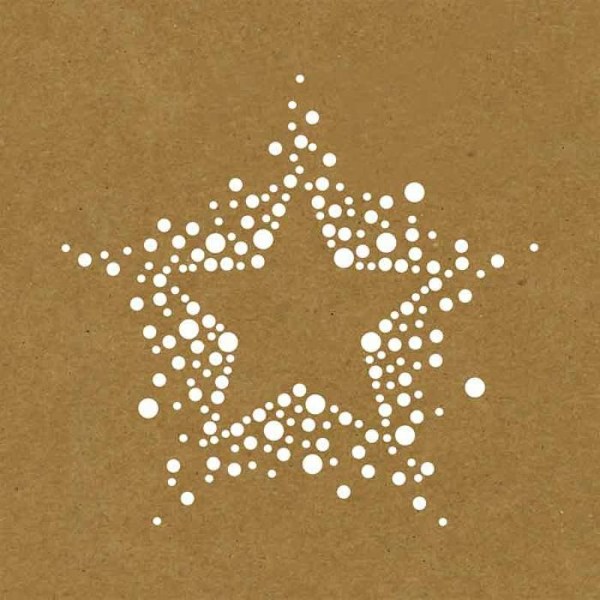 Papirskabelon 20,3 x 20,3 cm - stjerner Transparent