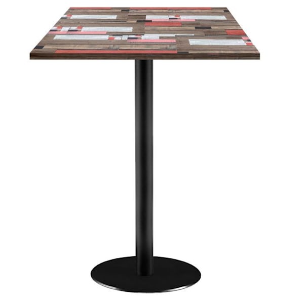 Ståbord 60 x 60 cm - Rom træmodel rødt træ Flerfärgad