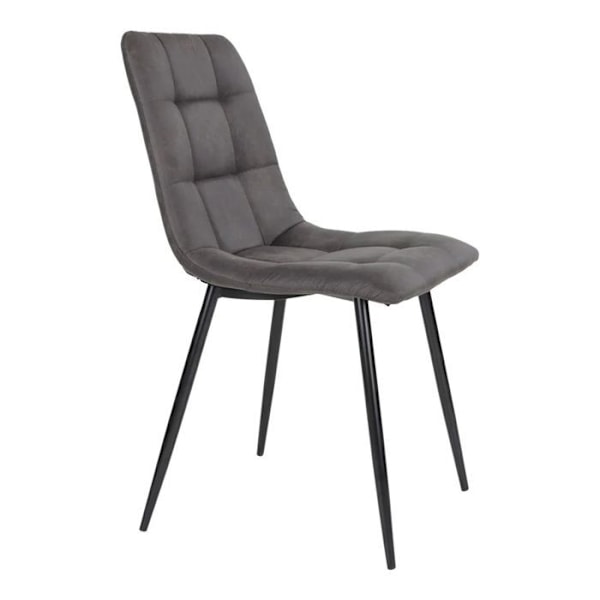 2 grå mikrofiber spisestuestole med sorte ben Grå