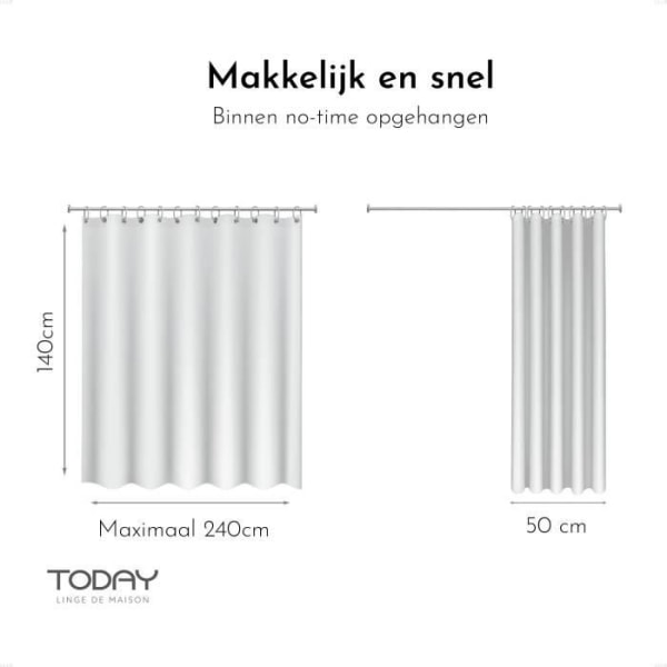 Øjegardin - 140X240 - Kridt - TODAY Essential - 356002 Vit