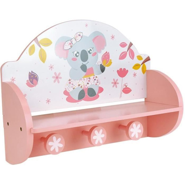 FUN HOUSE Mimi Cally Koala 713337 KLÄDDHYLLA Mått: ± H. 33 x L. 46 x D. 15 cm för barn Rosa