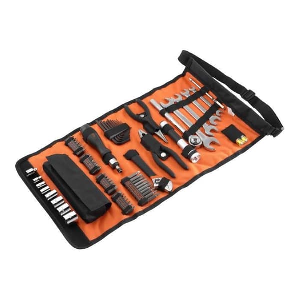 Værktøjssæt - BLACK+DECKER - A7144-XJ - 76 tilbehør - bits, nøgler, tænger, sockets Sort og orange