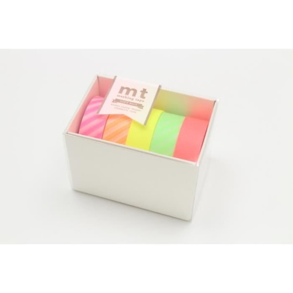 Maskeringstejp - MT - Sortiment 5 delar - 1,5 cm - Neonfärger - Blandet Neon