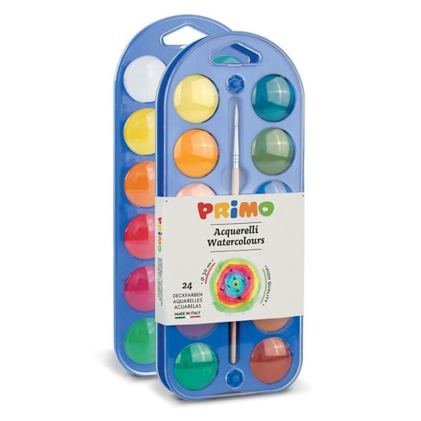 Vesiväripalette 24 väriä Ø 30 mm Flerfärgad