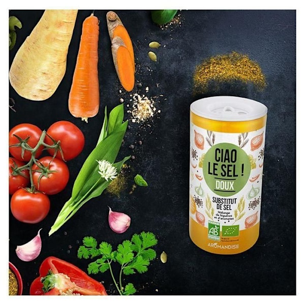 Salterstatning - Aromandise - Ciao sød salt - 70 g - Krydderiblanding - Umami smag