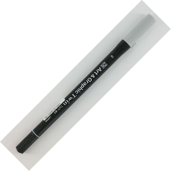 Vandfarvepen - ZIG - N° 80 - 2 mm spids - penselspids - Farve grå Din grå