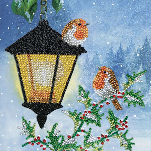 Kit carte broderie diamant Punahatunat talvella 18x18cm Rödhake
