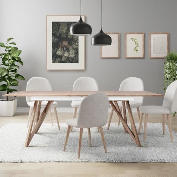 Utdragbart matbord - askfaner - Skandinavisk stil - Sawyer L180 / 220 x D 90 x H 75