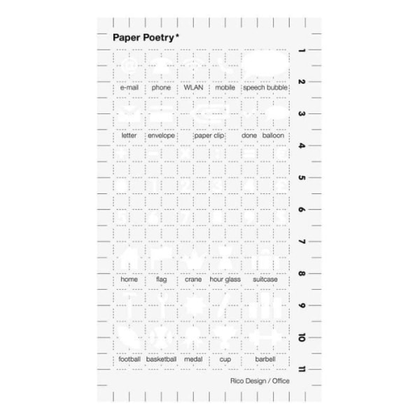 Pochoir - Rico Design - Skrivebord - 12 x 7 cm - Nem at bruge - Dekorations bullet journal