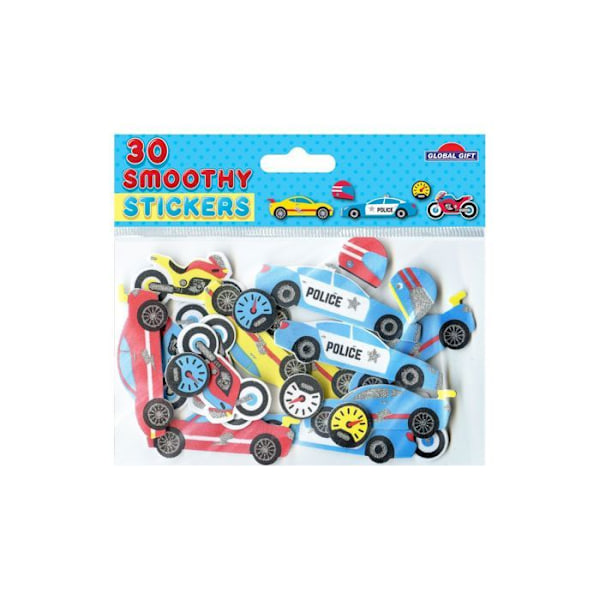30 Stickers - EVA-skum - Polisbil - Glitter Flerfärgad