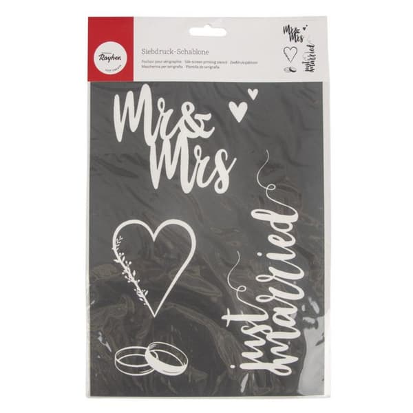 Wedding A4 screentryckstencil, 1 stencil + 1 spatel, Transparent