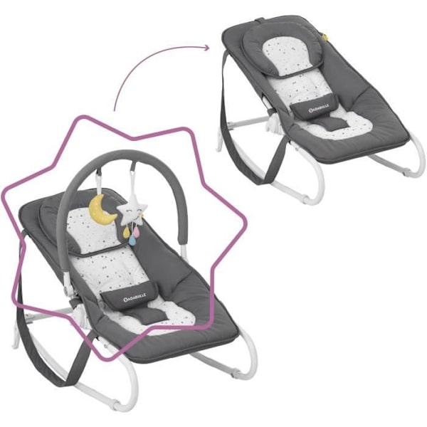 Badabulle Easy Moonlight babyvakt - Lekbåge Grå