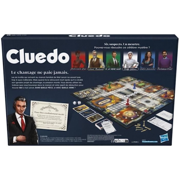 Cluedo Classic, ny version, Refleksion og strategi brætspil, Fra 8 år Flerfärgad